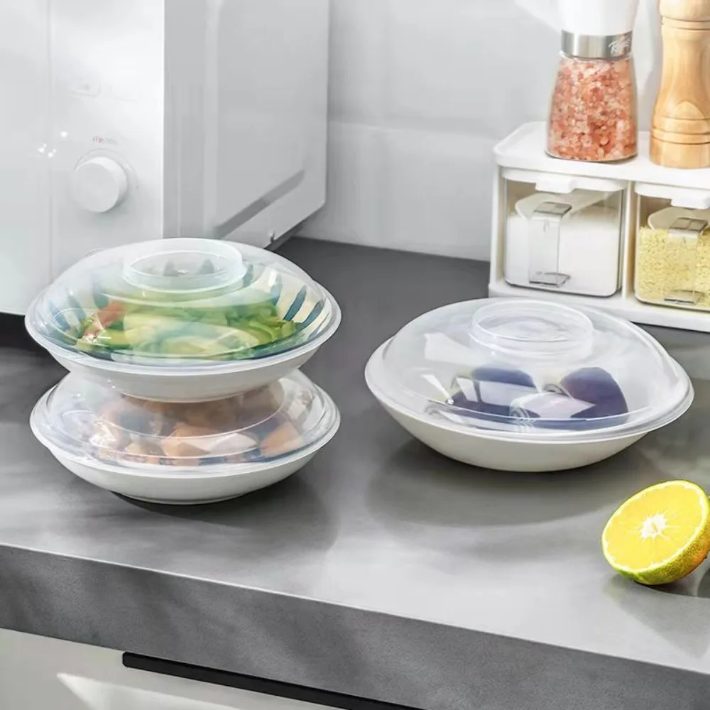 Microwave Food Cover Heat-resistant Food Splatter Guard Microwave Oven Pan Lid Plate Stove Cover Transparent Anti-Splash Cover