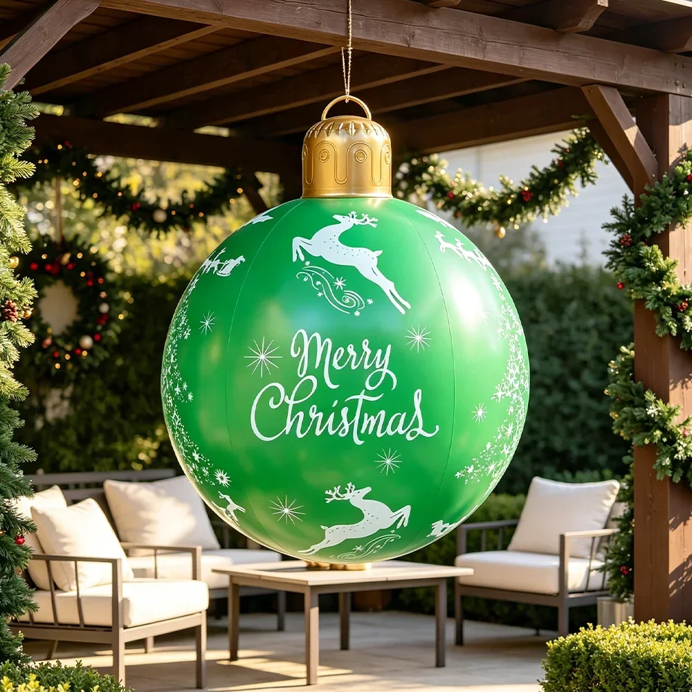 1 inflatable letter Christmas balls, PVC inflatable decorative balls, Christmas and New Year atmosphere decorations