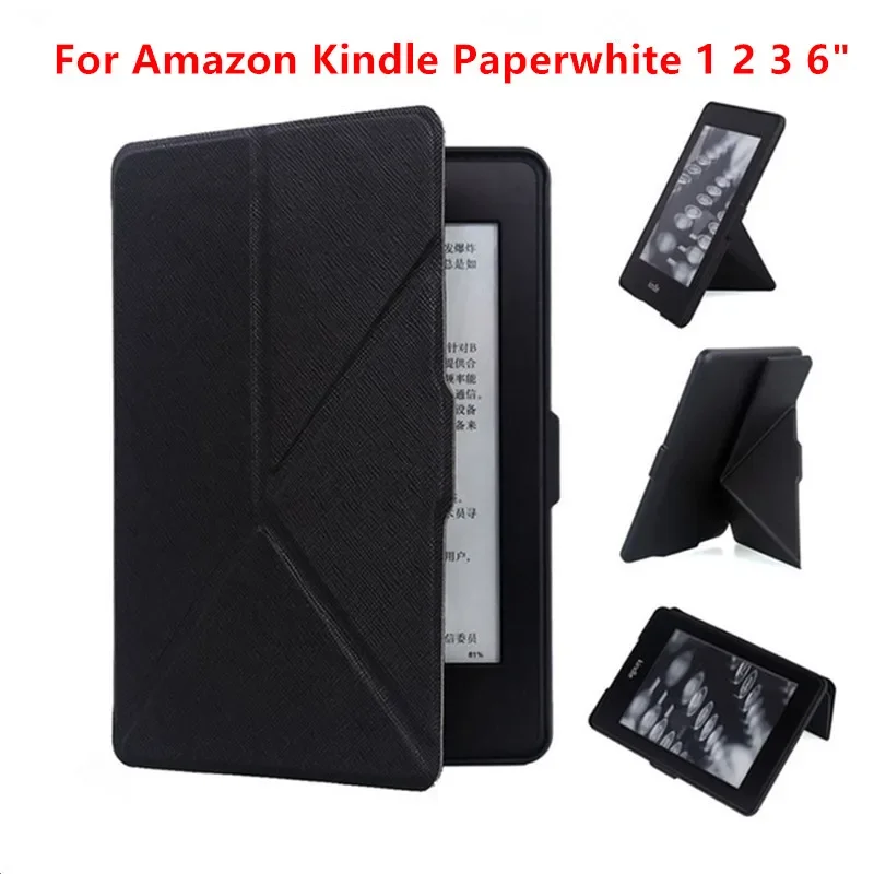 

Slim Smart PU Leather Stand Cover Case for Amazon Kindle Paperwhite 1 2 3 2013 2015 6.0 inch Multi-folding Skin Shell