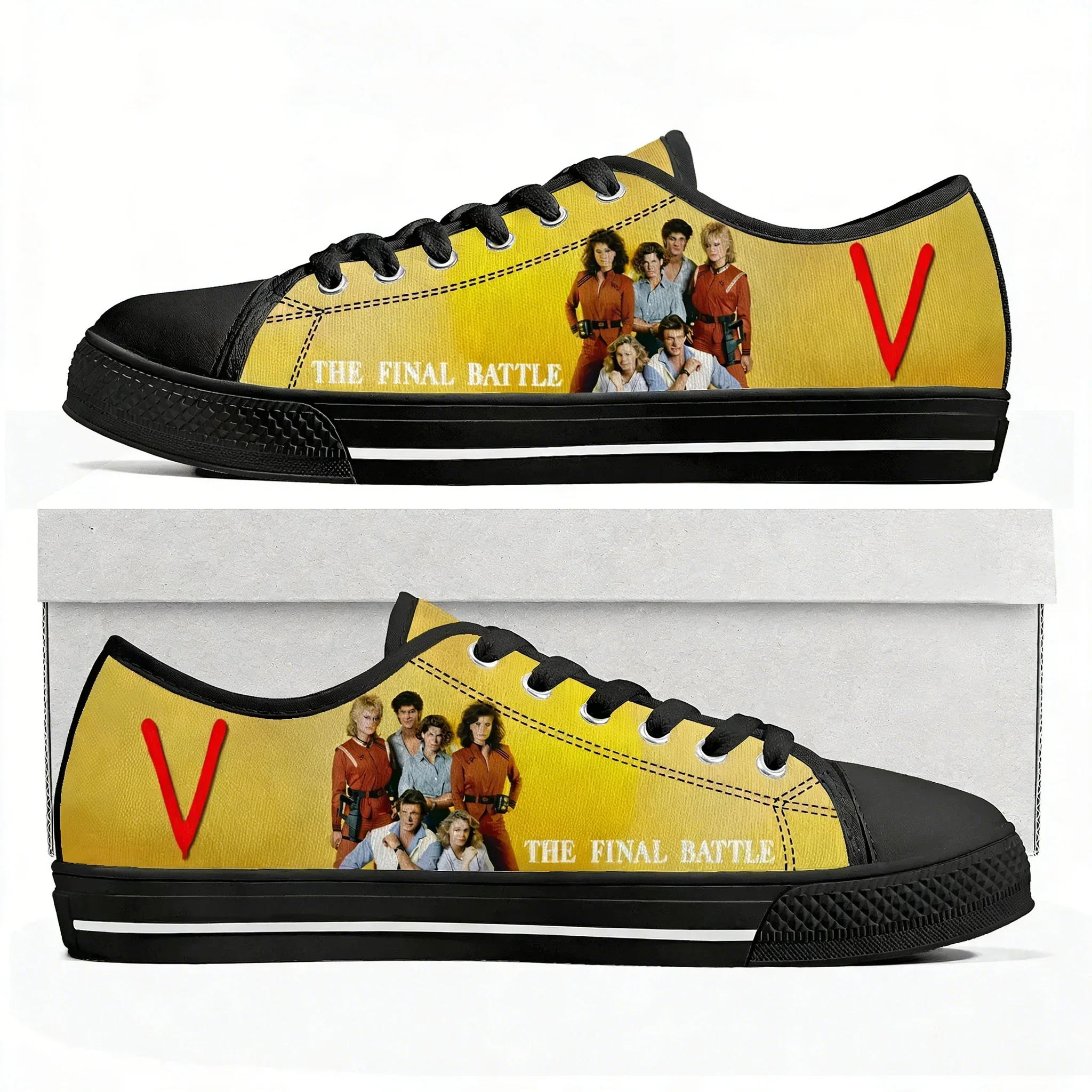 V 1984 TV series Low Top Sneakers Mens Womens Teenager High Quality Jane Badler Canvas Sneaker couple Casual Shoes Custom Shoe