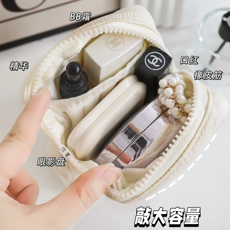 Mini Cute Square Cosmetic Bag Women Portable Earphones Lipstick Sanitary Napkins Storage Pouch Small Makeup Zipper Bags