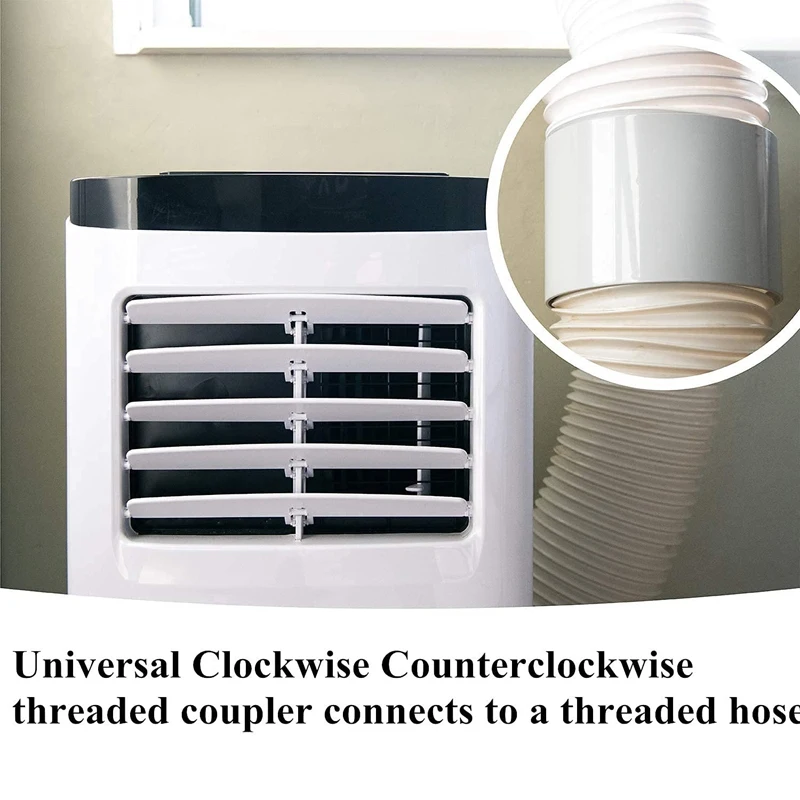 Threaded Portable Air Conditioner Exhaust Pipe Connector 130Mm+150Mm Coupler Extender Supports 360 Degree Rotation