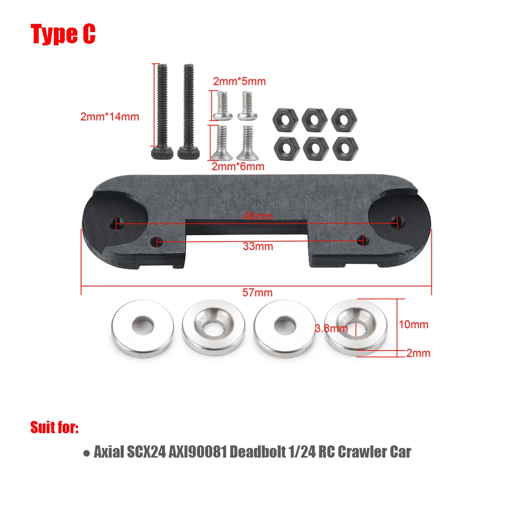 MIBIDAO Magnet Car Body Shell Column Post Mount dla Axial SCX24 Deadbolt Chevrolet Wrangler Gladiator Bronco 1/24 RC Crawler Car