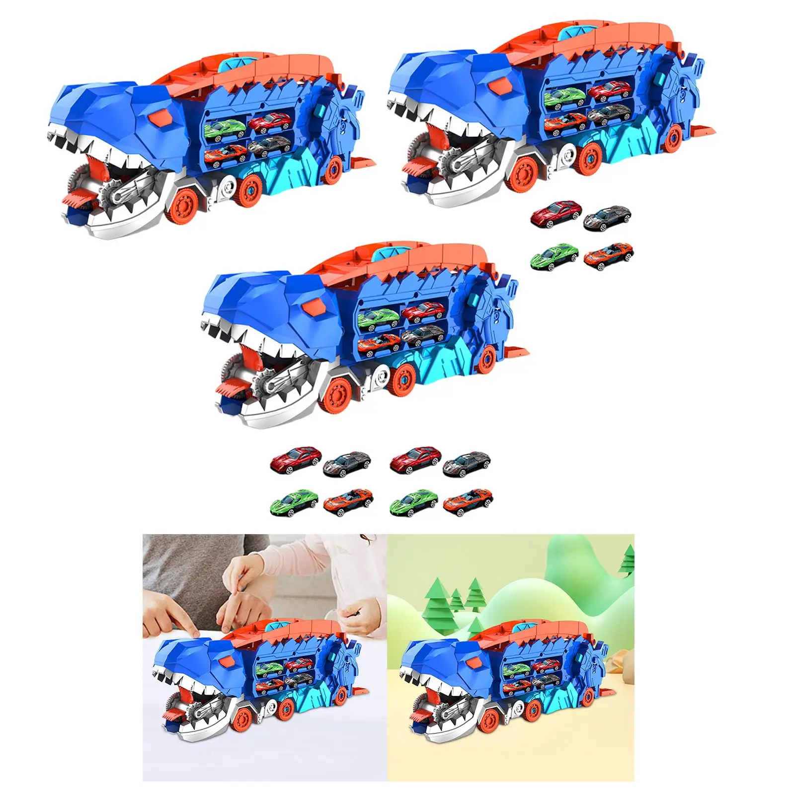 Dinosaur Eating Cars Dinosaur Figure Toys Novelty Transport Truck Carrier