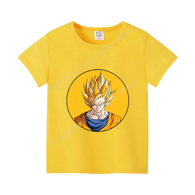 Dragon Ball Goku t shirt dla dzieci nowa bawełniana kolorowa odzież seksowne Anime bluzki śliczne ubrania Cartoon Figure Sunmer Tee prezent dla