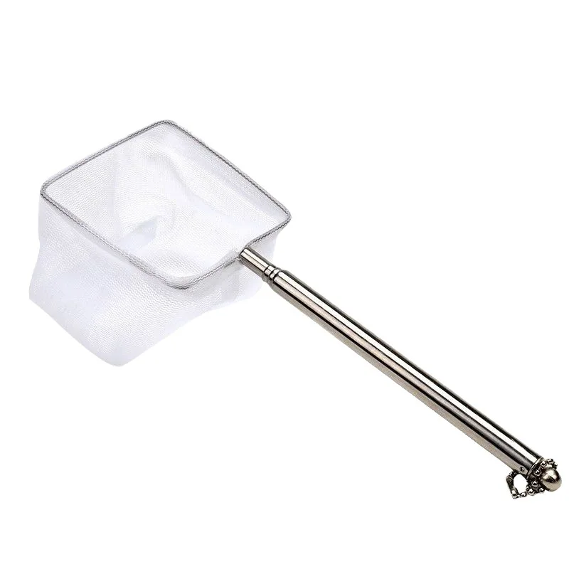 شبكة صيد دقيقة من الفولاذ المقاوم للصدأ - حوض سمك متين قابل للسحب ومتين لالتقاط ملحقات الأسماك الصغيرة