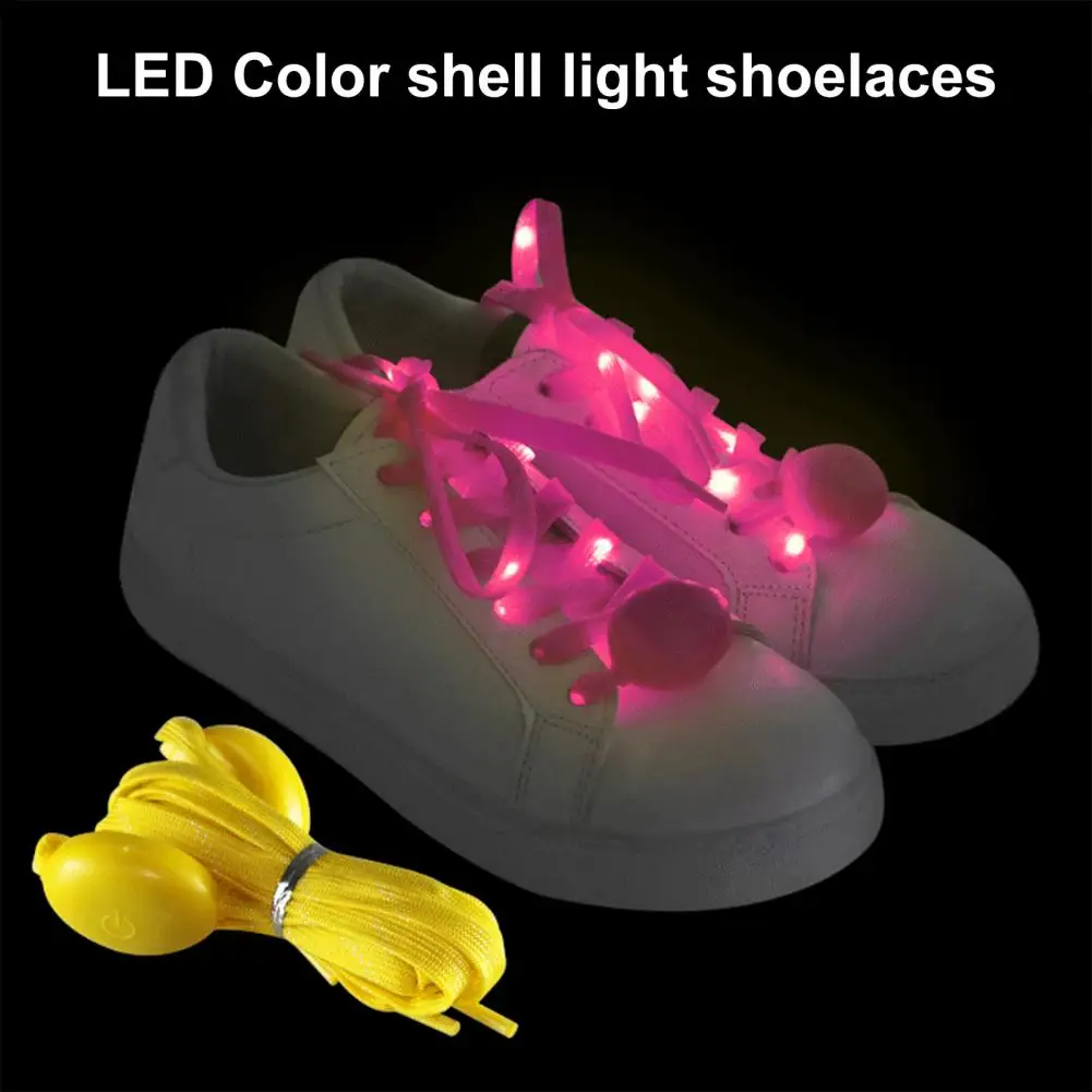 1 Pair LED Nylon Shoelaces Light Up Glow in The Dark Shoelaces for Party Dancing Skating Night Events Footwear 120cm Shoe Laces