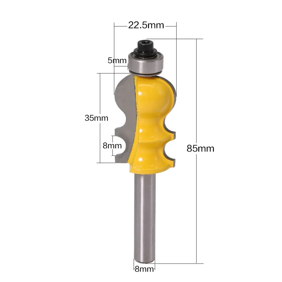 1PC 8MM Shank Milling Cutter Wood Carving Casing & Base Molding Router Bit Line Knife Woodworking Cutter Tenon Cutter For Wood