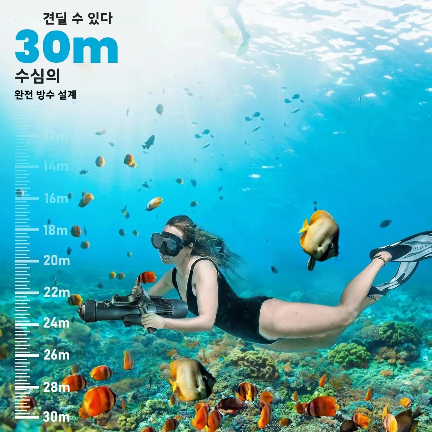 CAMOLECH 탈착식 배터리 브러시리스 모터가 있는 다이빙 스쿠터, 10 단 기어 SUP 부스터, 수중 바다 스쿠터, 10000mAh, 130 분