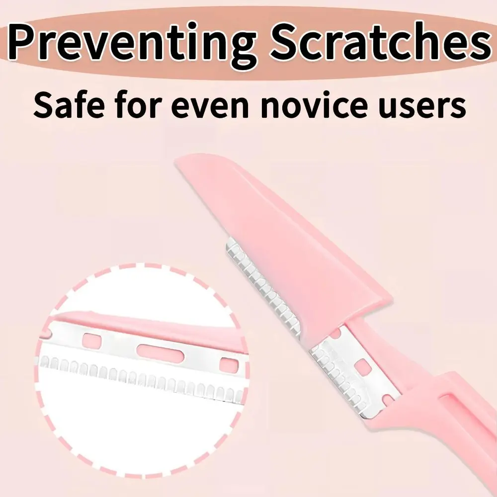 Professional Safe Folding Dermaplaning Tool for Face 3pcs Set Portable Anti-Scratch Razor Eyebrow Trimmer Beauty Routine