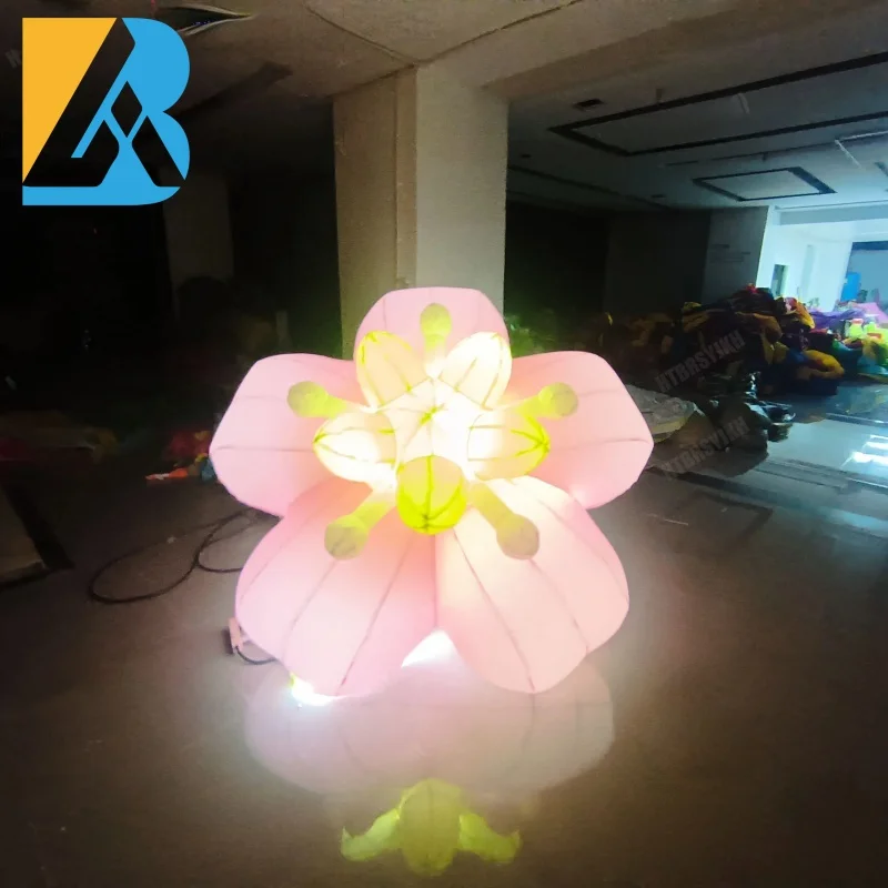 Customized Sweet 16 Party Supplies Giant LED Blow up Flower for Party City Wedding Decor Toys