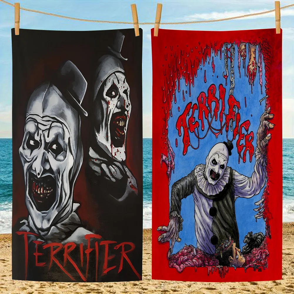 

Movie T-terrifier Horror Beach Towel For Kids Personalized Bath Towel Pool Towel Vacation Gift Picnic Towel Party Gift