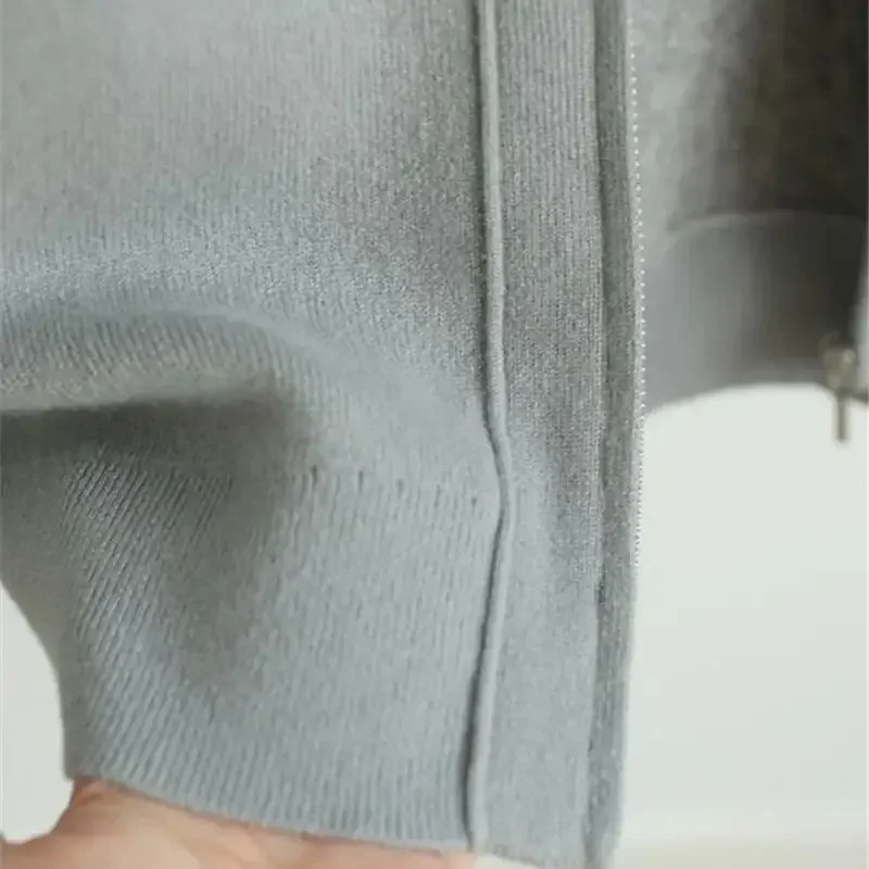 Autumn New Zipper Knit Sweater Women Causal Comfortable Womens Cashmere Cardigan Turtleneck Wool Knitwear