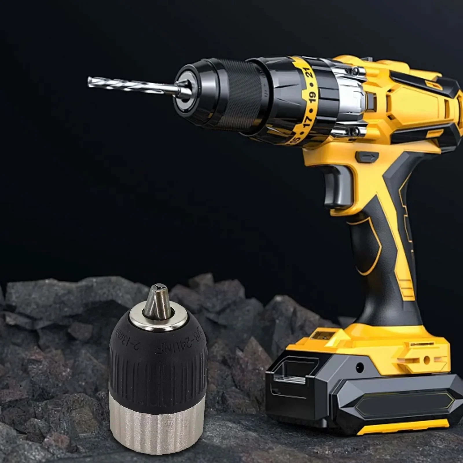 

2-13mm Electric Drill Chuck Tool Conversion 3 8-24UNF Connection Size Keyless Adapter Human Engineering Design