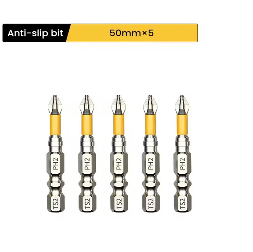 5PCS Verbeterde Hoge Hardheid En Sterke Magnetische Bit 25/50/65/70/90/150mm antislip Cross Hoge Hardheid Elektrische Handboor Schroef