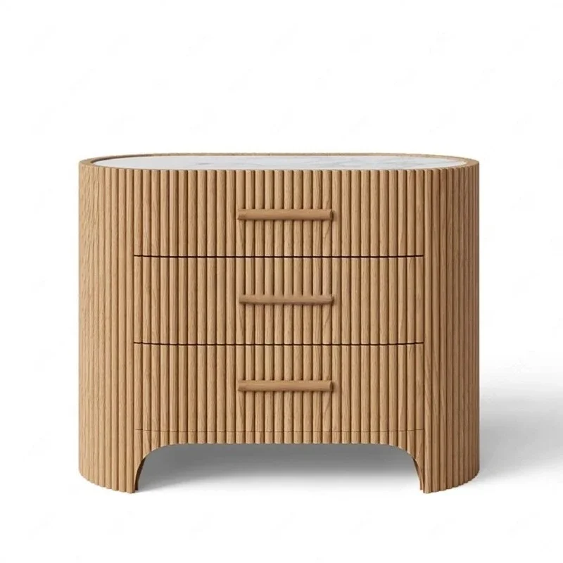 

marble countertop bedside table 3 drawers Assembled environmentally friendly and durable multifunctional bedroom bedside table