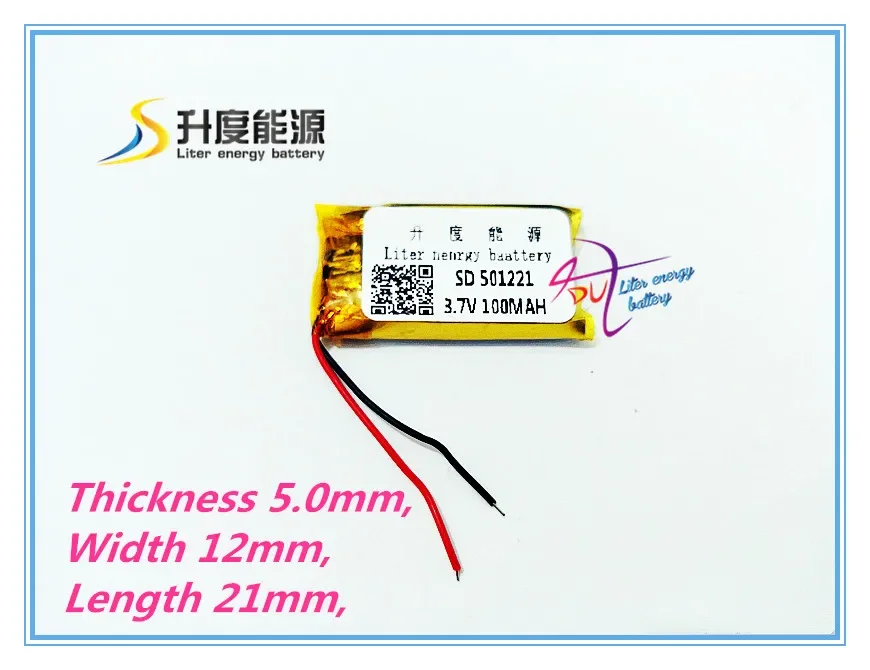 best battery brand Wholesale 501221 3.7V 100mah Lithium polymer Battery with protection board For MP5 GPS Bluetooth Earphone