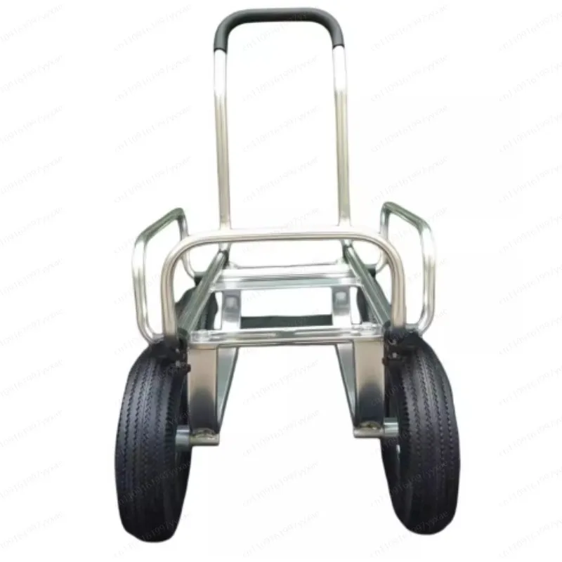 Aluminum four-wheel silent flat trolley with frame four-wheel pulling flat trolley