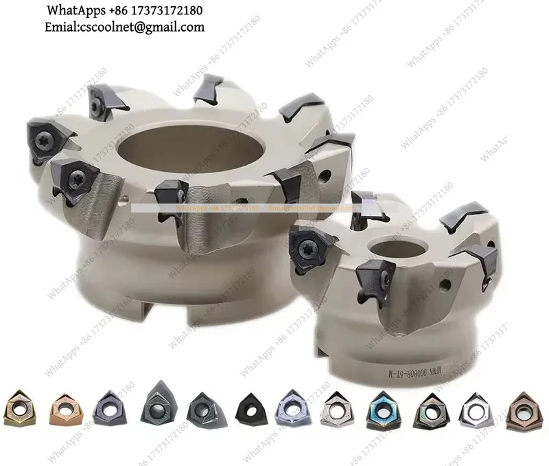 k06 MFWN 90 Degree 50mm 63mm 80mm Heavy Milling WNMU080608 Carbide Insert Double-Sided CNC Milling Cutter Tools