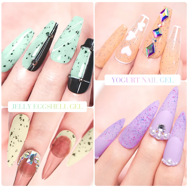شبه دائم هلام طلاء الأظافر ، الجبن الزبادي اللون ، هلام قشر البيض ، شعبية مسمار الفن ، ماتي معطف Top ، 6 مللي ، الربيع والصيف #3