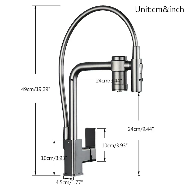 Filter Water Kitchen Faucet Pull Down Stream/Shower Sprayer Brass Drinking Water Tap 360 Swivel Pure Water Mixer Taps Crane