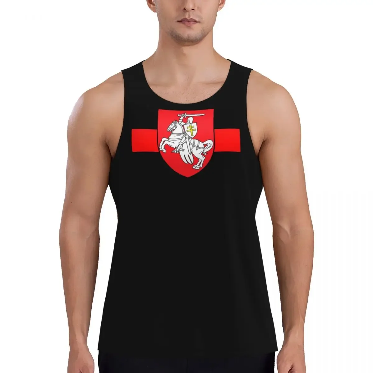 Quick Dry Belarus Pogonya Flag Square Protest Symbol Belarusian Gym Tank Muscle Sleeveless Shirt Bodybuilding Breathable Vest