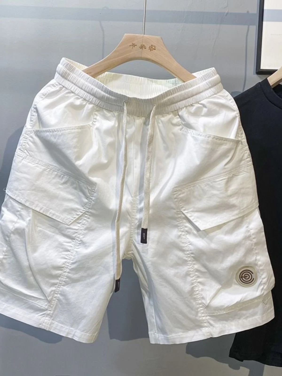 

Qui Dry Summer Ice Silk Loose Fit Casual orts Men's Workwear Five Inch Pants Thin Model Youth Active Sle Loose Waist