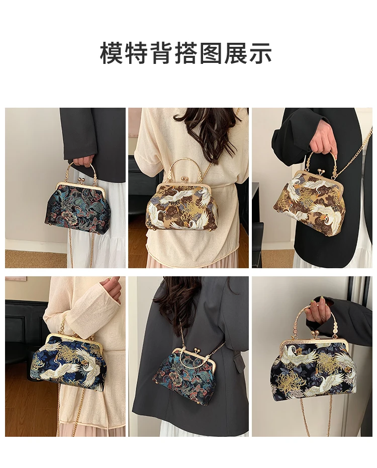Silk Embroidery Crossbody Bag Patchwork National Style 2025 Hot Sale Bags for Women Hasp Simple Fashion Women's Handbags