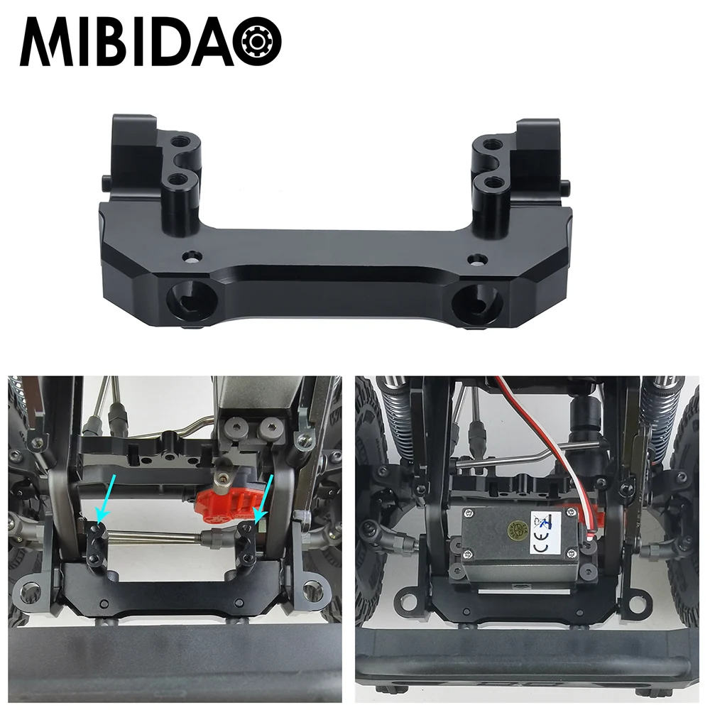 MIBIDAO Aluminum Front Servo Mounts Base Stand for Axial SCX10 III Early Bronco Wrangler Gladiator 1/10 RC Car Upgrade Parts