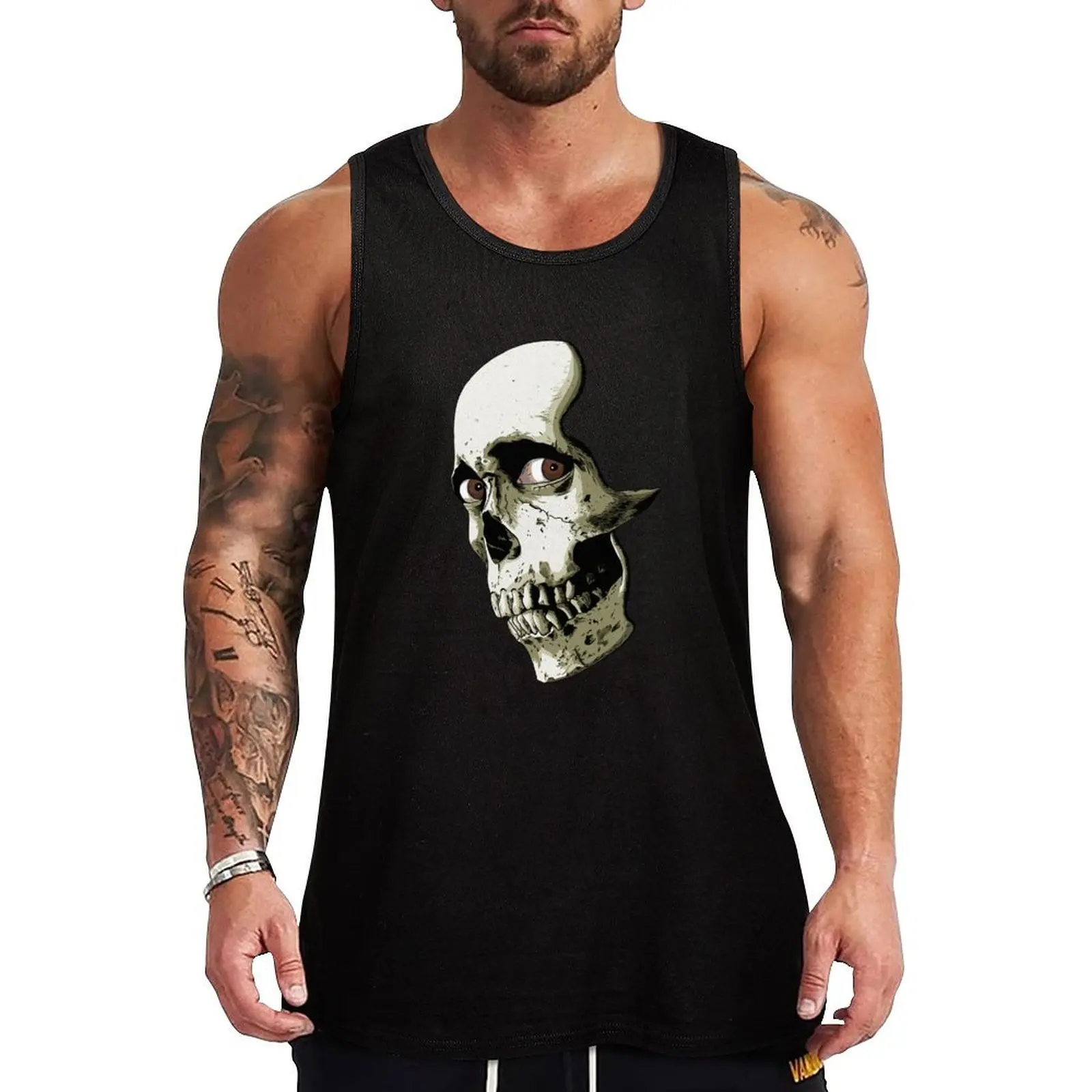 

Skull with Eyes Tank Top Gym t-shirt man singlets for men anime top t-shirts for Men's gym