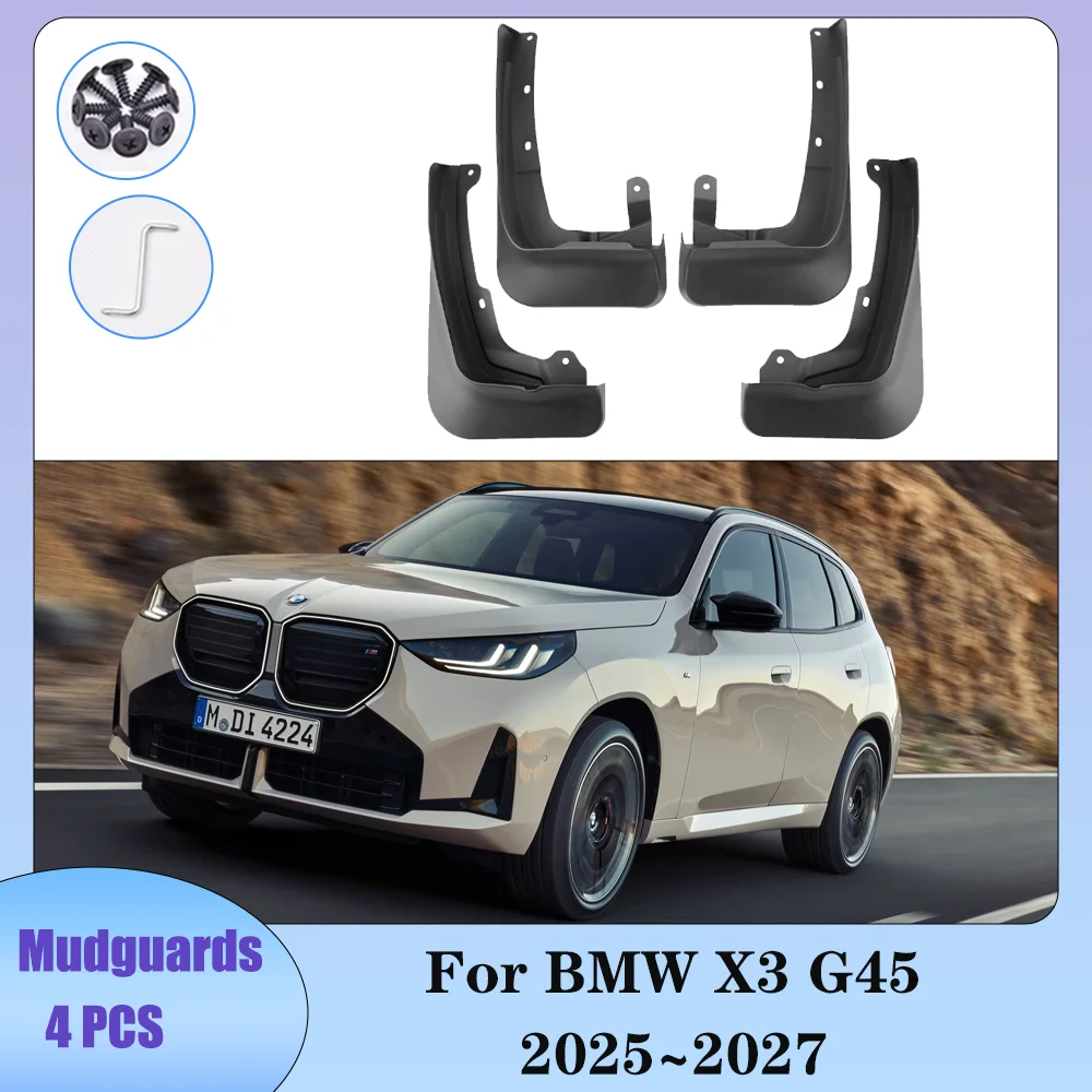 

Для BMW X3 G45 2025 ~ 2027 2026 Автомобиль перед колесом Брызговики Грязевые крышки Защитные крылья Запчасти для брызг Аксессуары 4 шт.