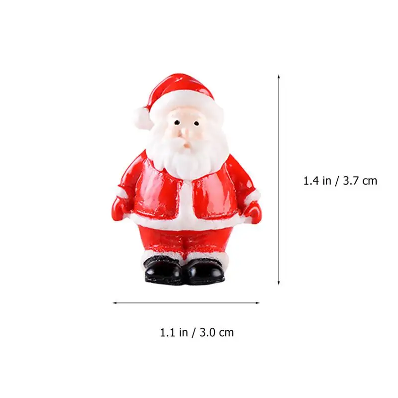 12 pezzi bottoni natalizi Flatback ornamenti di babbo natale in miniatura decorazione della casa di natale figurine in miniatura di natale