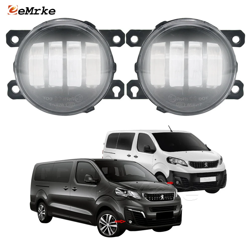 2X Car Led Lights Fog Lamp Assembly for Peugeot Traveller V, Expert V MK3 2016-2020 Front Bumper Daytime Running Light Headlight