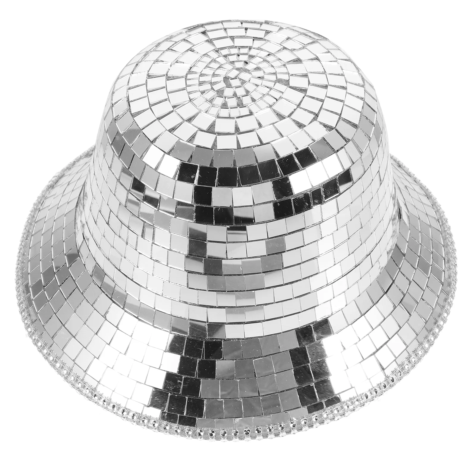 Reflective Cowboy Hat Party Hats for Women Disco Ball Bucket Cowgirl Mirror Gold