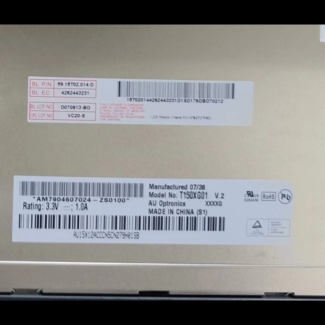 Original 15 inch t150xg01 V2 LCD display screen 1024 * 768, 20pins