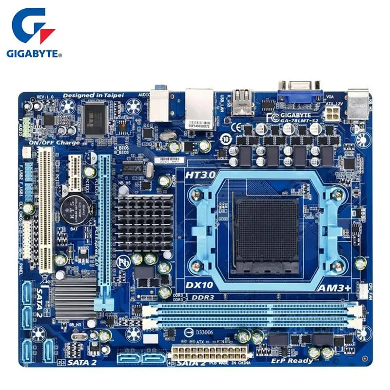 

New Gigabyte GA-78LMT-S2 Motherboard For AMD 760G DDR3 USB2.0 16G Socket AM3+/AM3 78LMT S2 Desktop Mainboard Systemboard Used