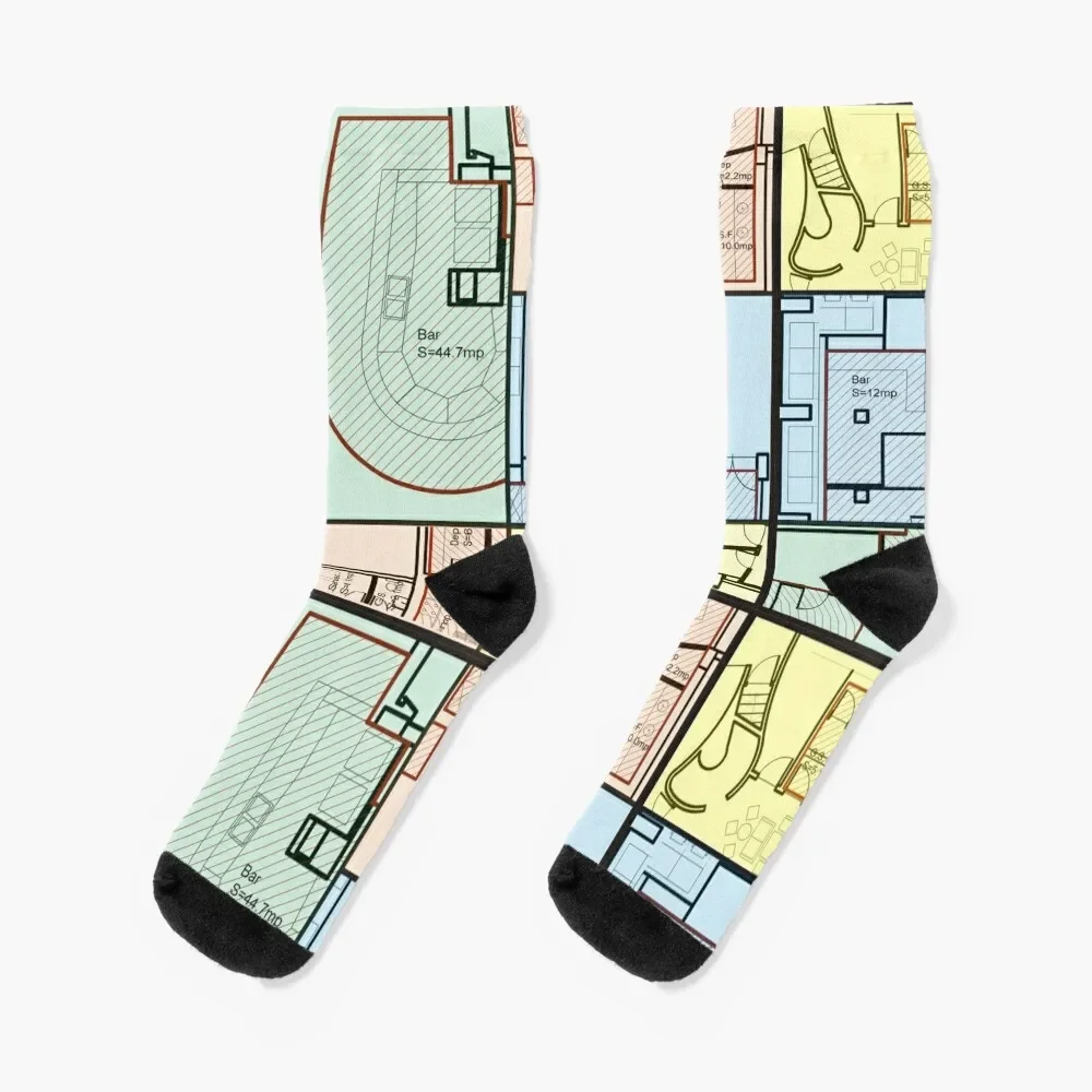 

blueprint Socks man funny gift Socks For Man Women's