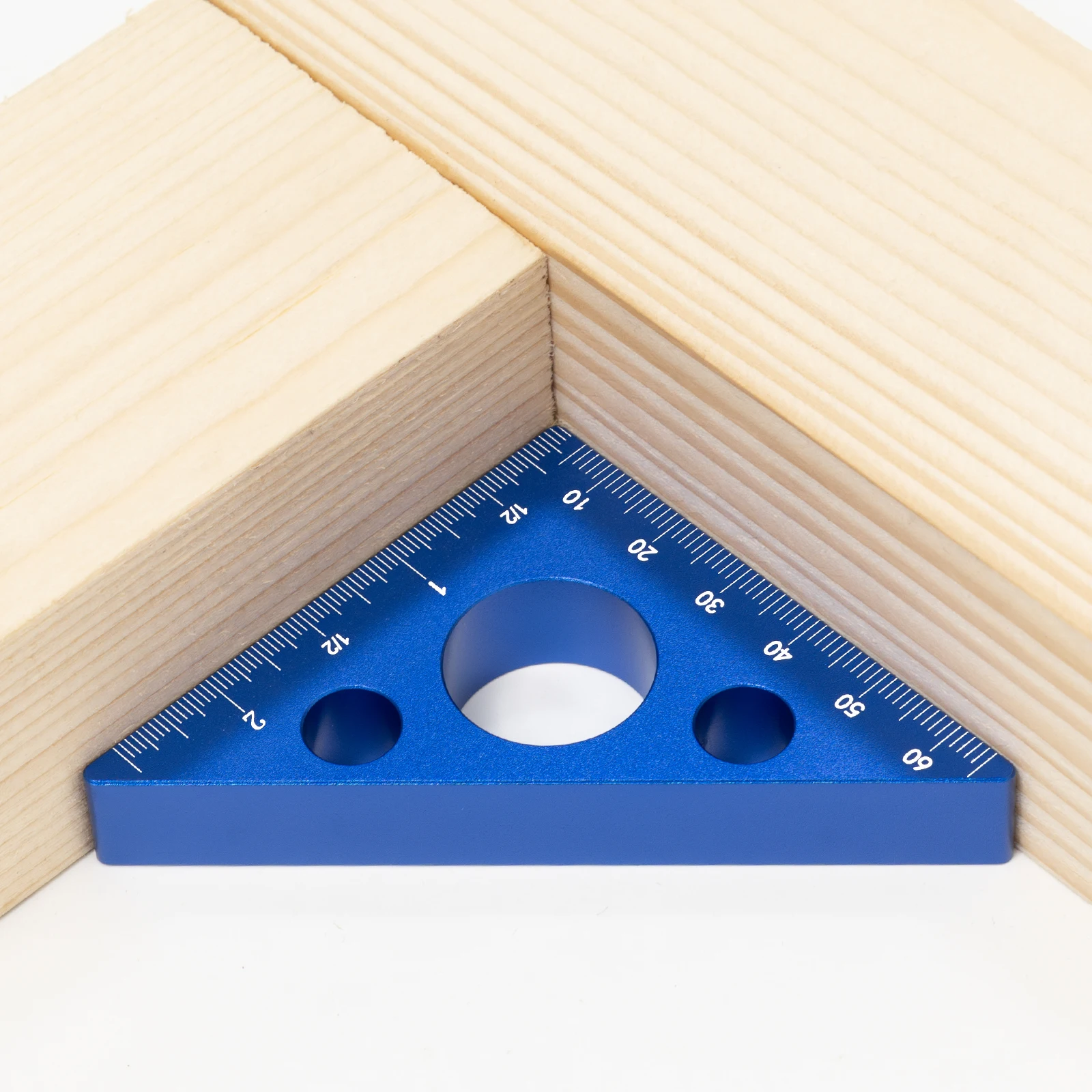 مسطرة الزاوية اليمنى، مسطرة مثلثة من الألومنيوم مع موازين إمبراطورية ومترية، أداة قياس الارتفاع المربعة للنجار