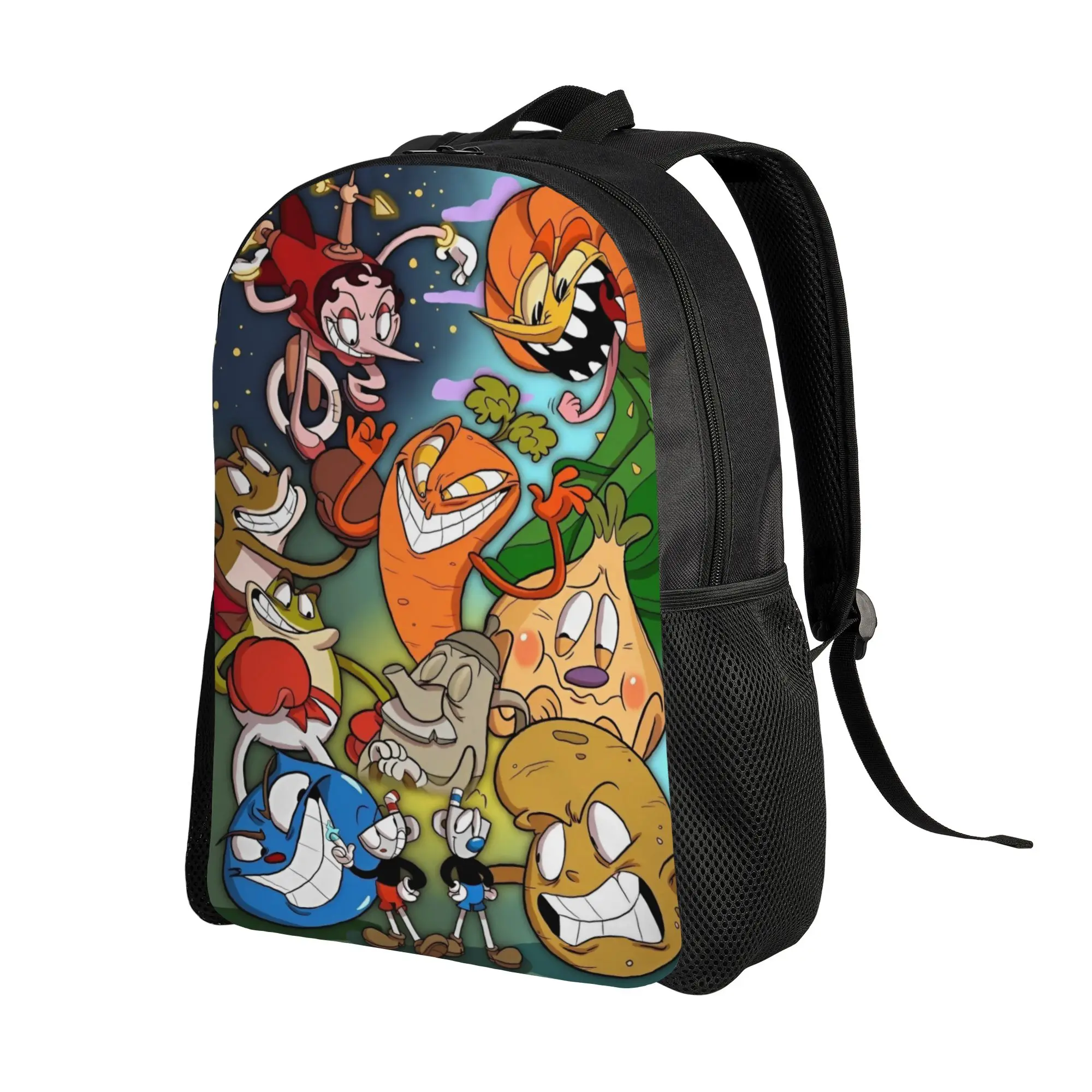 Cuphead cartoon Backpack Student Unisex  Soft Backpacks Polyester Fashion School Bags University High Quality Rucksack