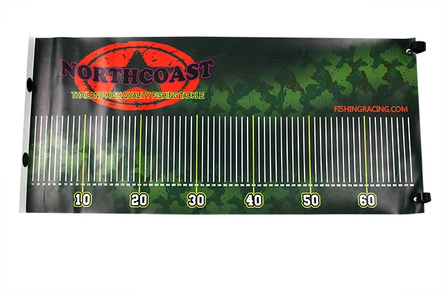 Customized 140cm High Quality PVC Vinyl Printed Measure Fish Length Brag Mat Waterproof Roll-Up Fish Measuring Ruler