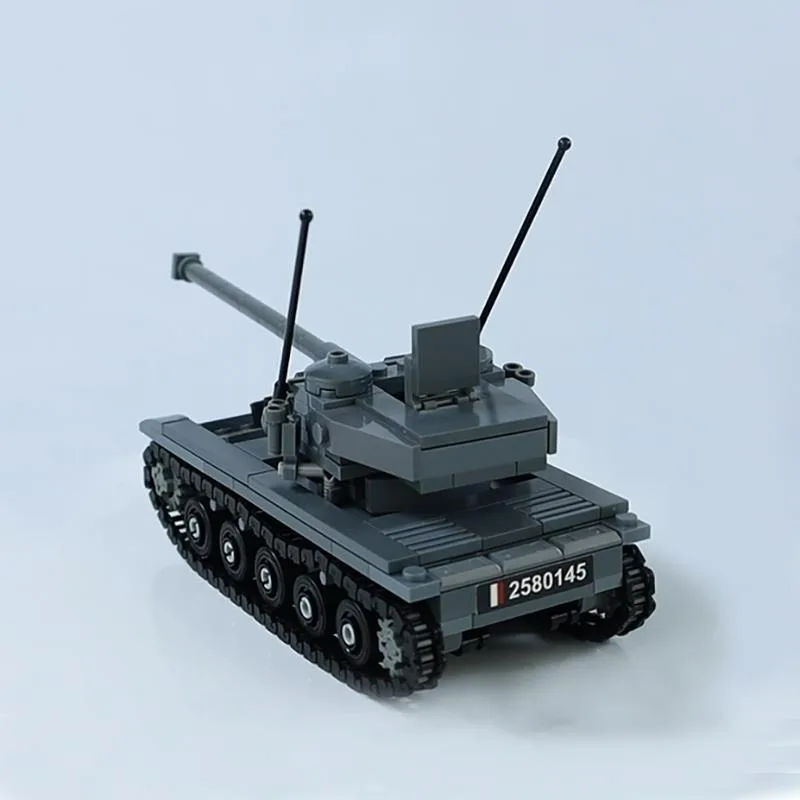 MOC Building Blocks WWII Light Tank Assembly Model Display Piece Cartoon Anime Accessories Educational Toy Gift Collectible