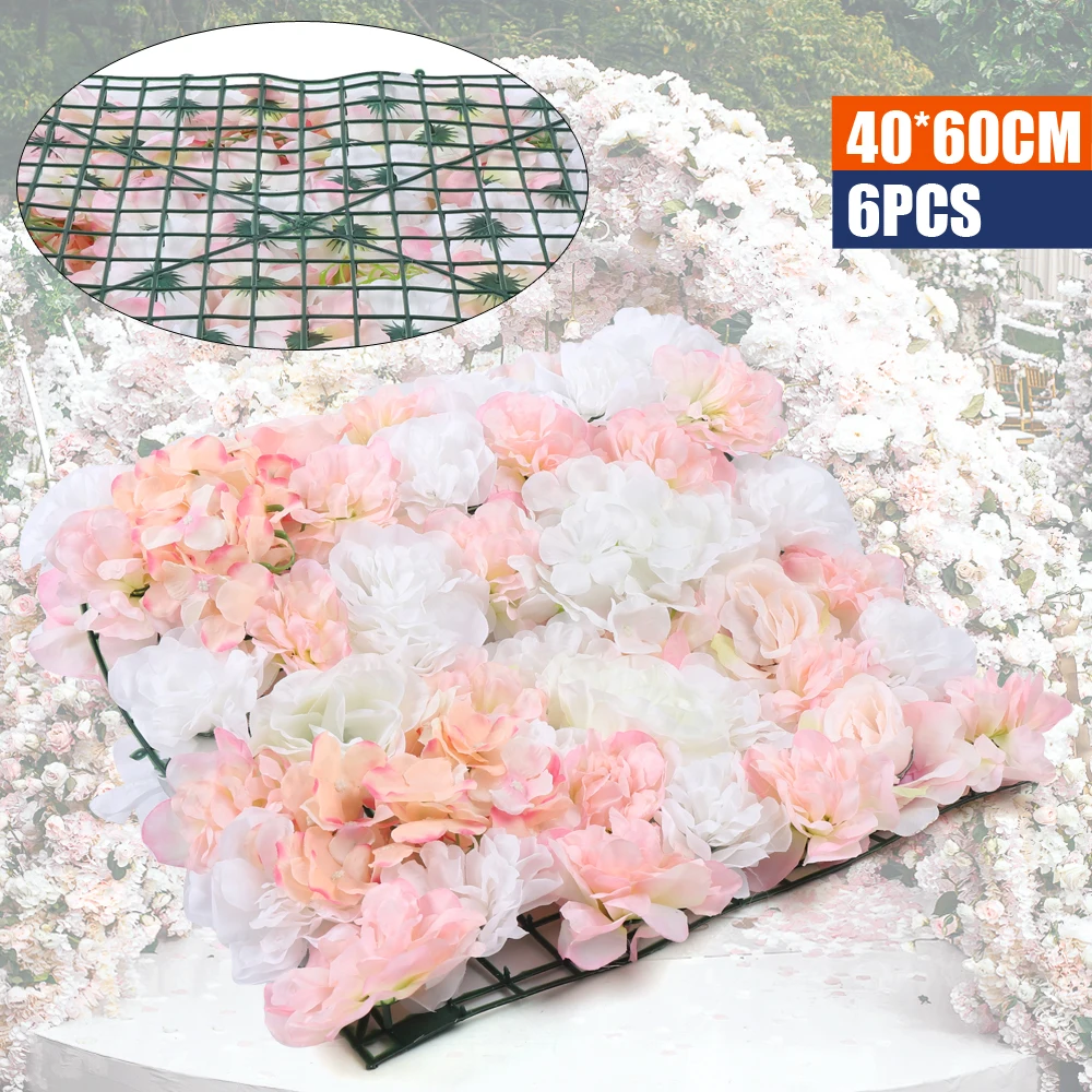 6 Pcs Artificial Silk Flower Wall Panel  60 X 40cm Wedding Photography Venue  Artificial Flowers  Garden Decoration