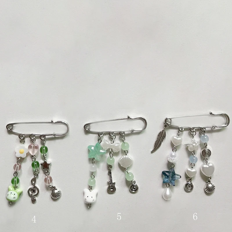 Cute bunny safety pin ocean inspired spider bag charm original design