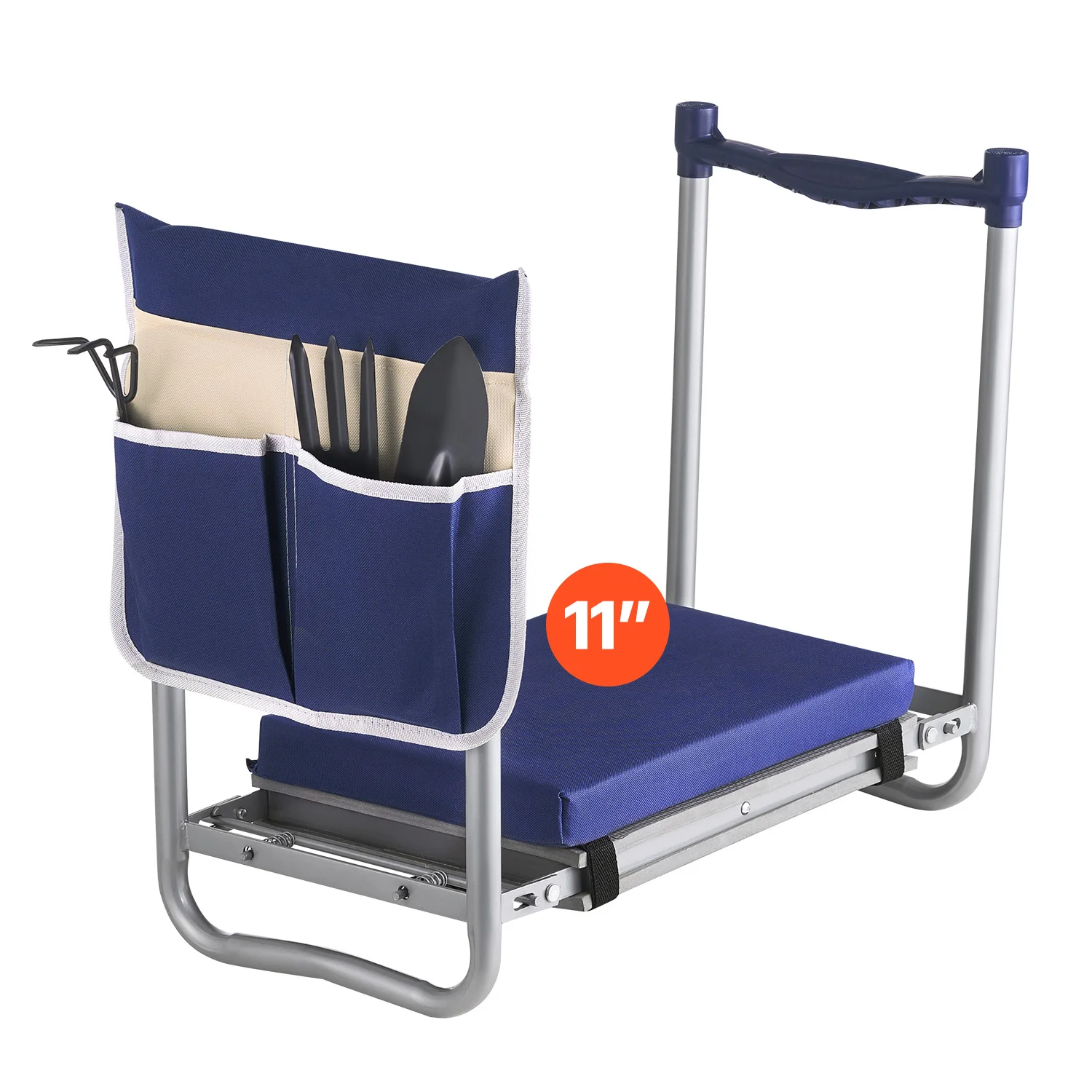 

SucceBuy Садовый наколенник и сиденье шириной 11 дюймов, толстый наколенник, сверхмощный садовый стул на коленях, складное садовое сиденье с сумкой для инструментов