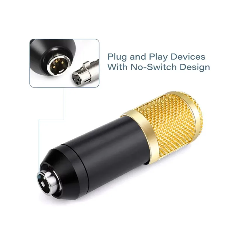 Kit de Equipamentos para Podcast: Microfone com Cancelamento de Ruído, Suporte, Filtro Anti-Pop, Microfone com Fio para Jogos, Podcasting e Transmissão ao Vivo