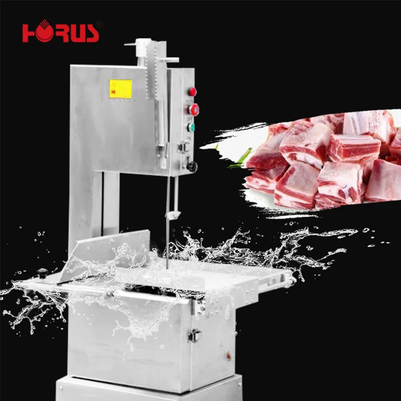 Stainless Steel Bone Saw Machine Durable Frozen Meat Bone Cutter Semi-Automatic Adjustable Thickness Removable