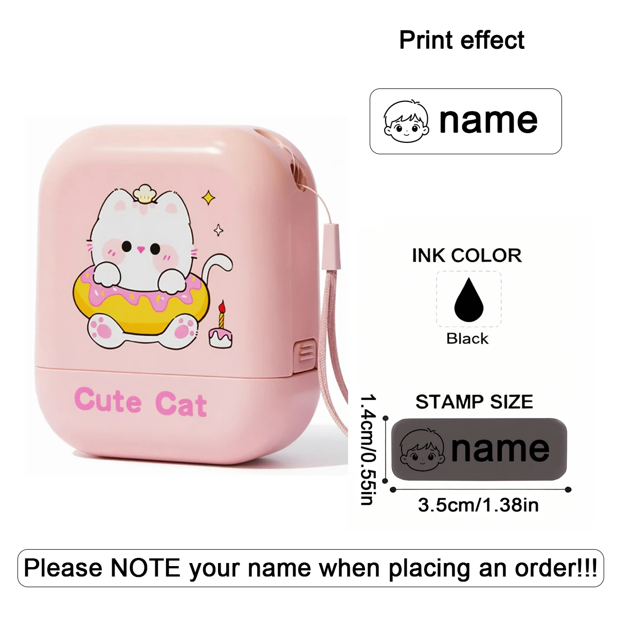 Cartoon-Namensstempel für Kinder, personalisierter Namensstempel, umweltfreundliche Tinte, Kleidungsetikett für die Schule, personalisiertes Textsiegel