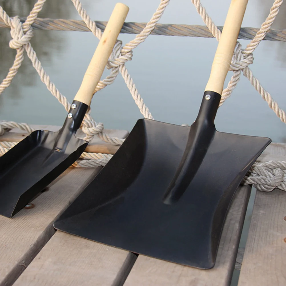 

2Pcs Multi-Function Shovel Premium Metal Bbq Gardening Planting Lightweight Portable Home Use Black Carbon Steel Shovel