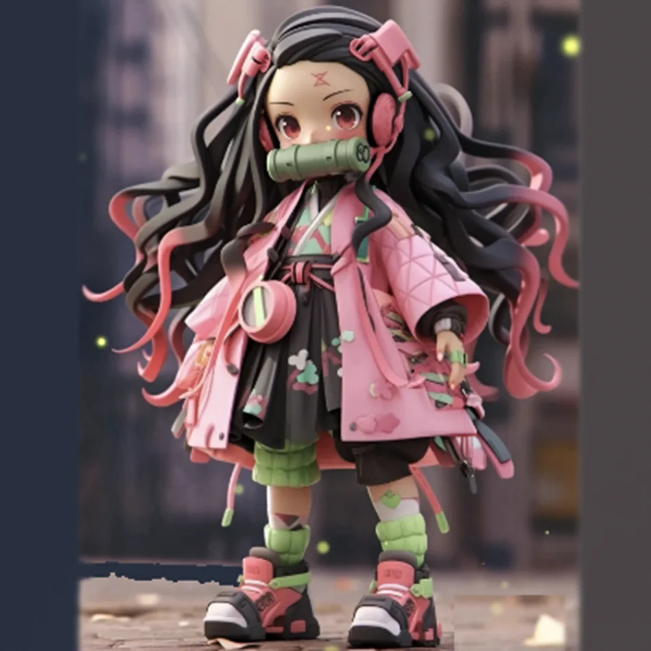 Figurka Anime Demon Slayer 15cm Nezuko Tanjirou Zenitsu Inosuke Kyoujurou Giyuu Kawaii Qposket Model PVC Zabawki Prezent dla Dzieci