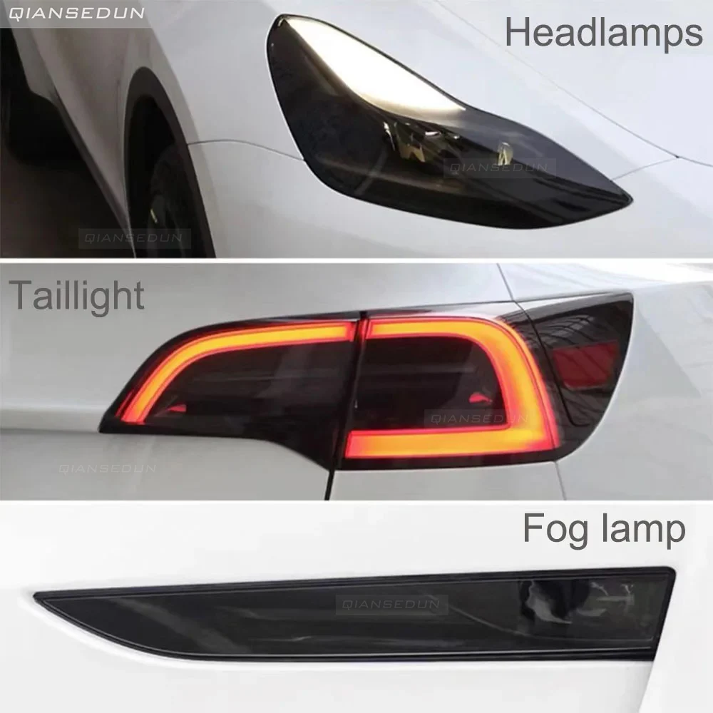 Per Tesla Model 3 Y 2017-2023 TPU faro annerito fanale posteriore Foglight pellicola protettiva modifica pellicole cambia colore nero